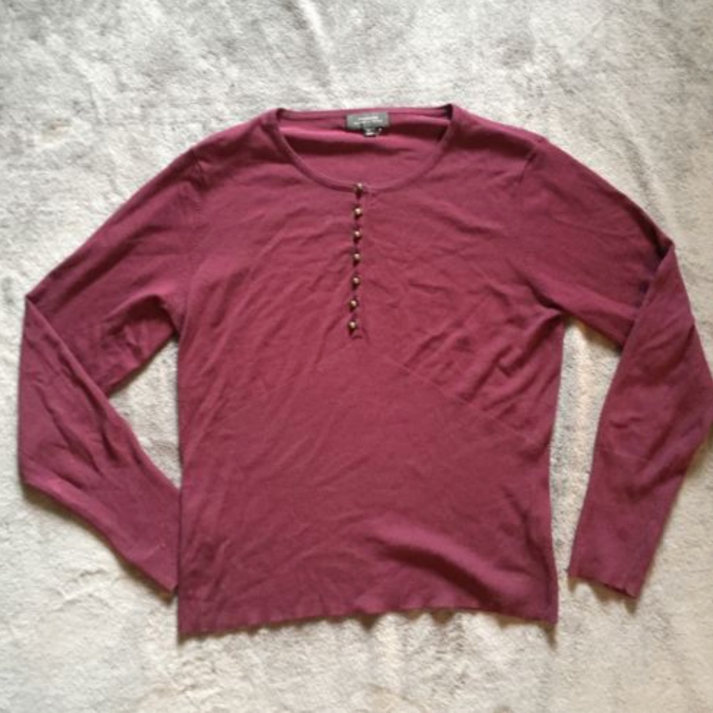 Women's Tahari Dark Purple Long Sleeve Size Large